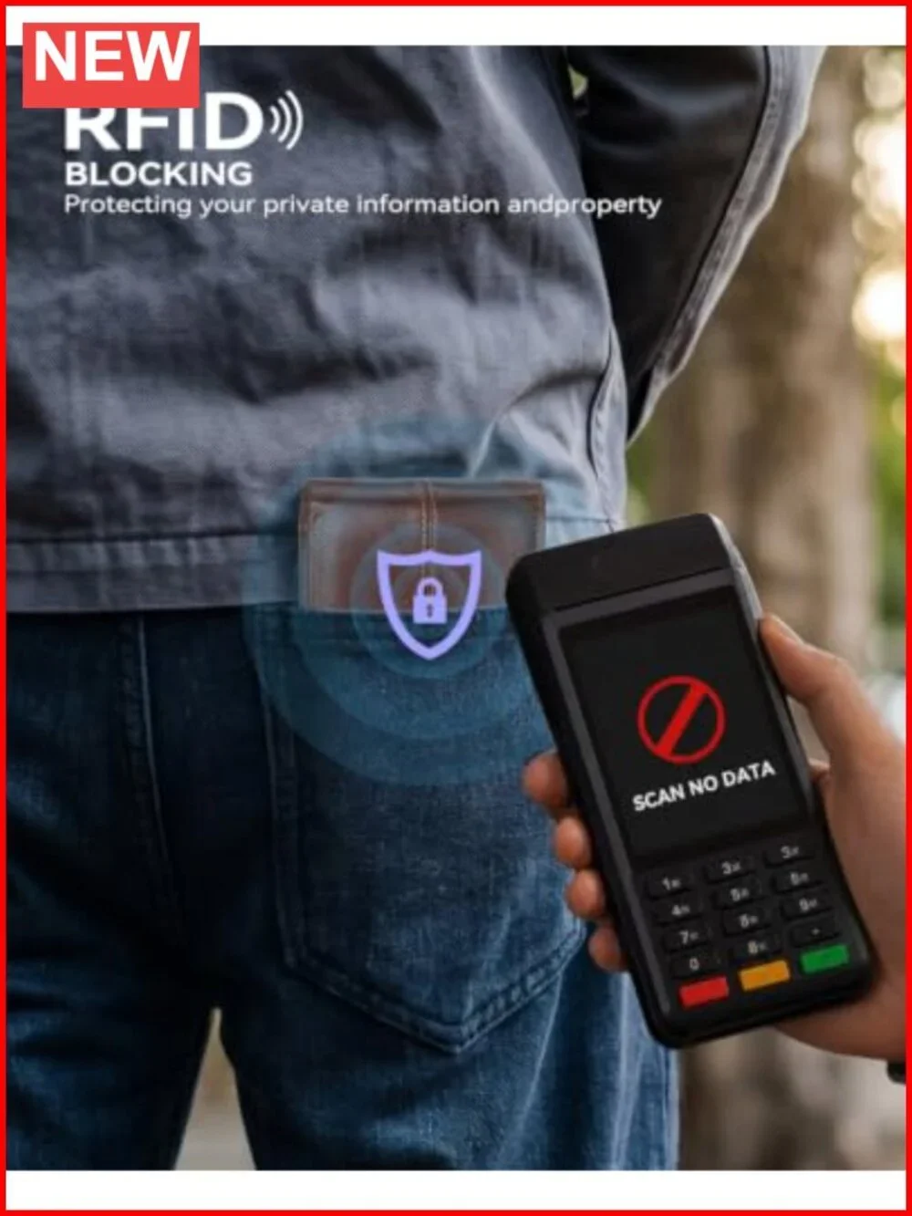 Genuine Leather RFID Blocking Bifold Wallet with ID Window for Men